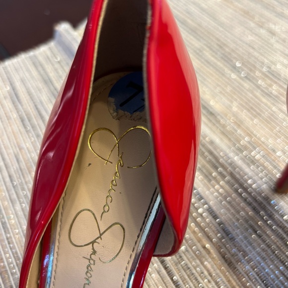 Jessica Simpson - size 7; high heeled; Red Shoes - Picture 7 of 9